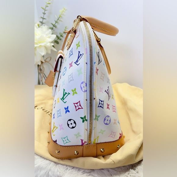 Louis Vuitton Alma GM Multicolor White Monogram Handbag - Picture 6 of 14